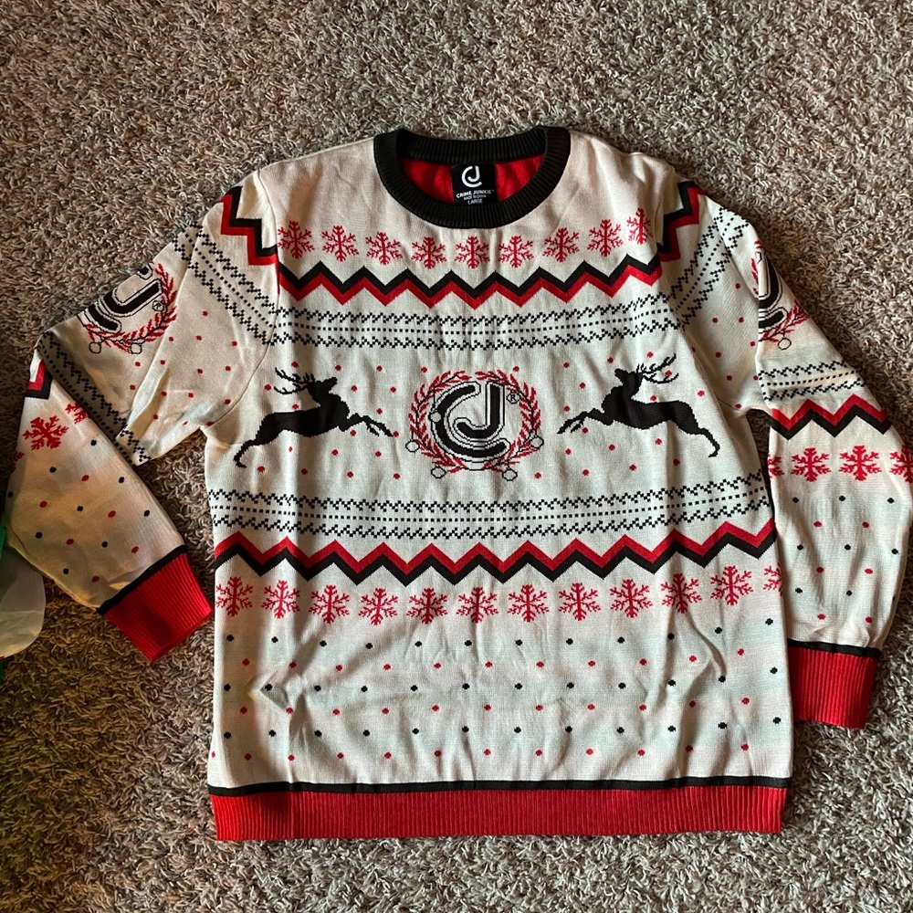 Crime Junkie Podcast Holiday Christmas Sweater Size Large NWT